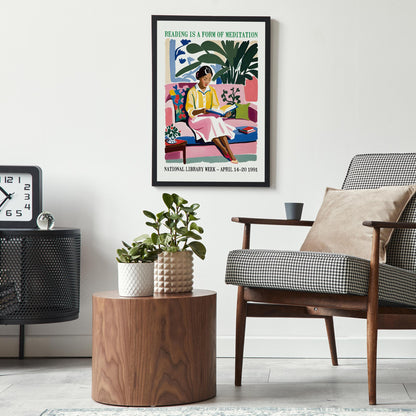 Reading Meditation Library Week Art Print