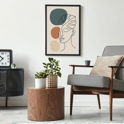 Abstract Face with Monstera Leaf Print