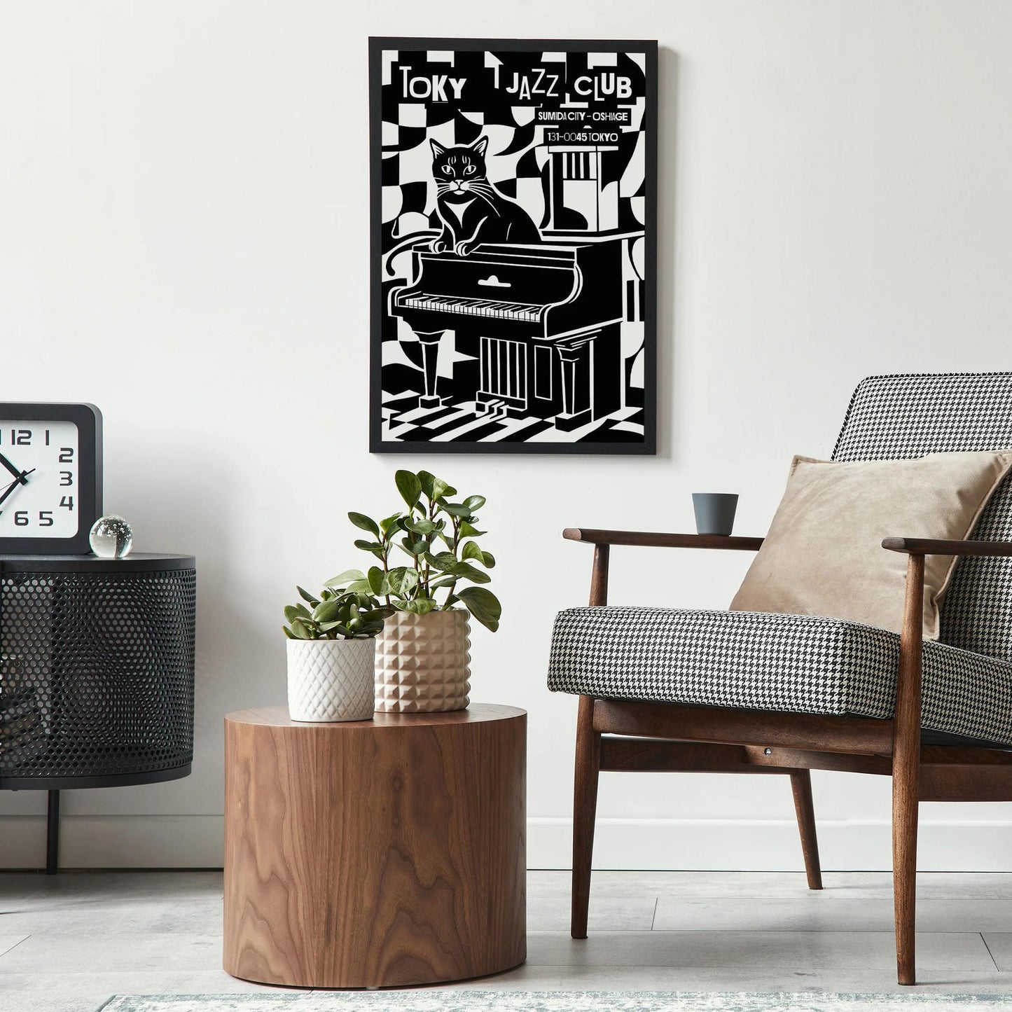 Tokyo Jazz Club Cat & Piano Art