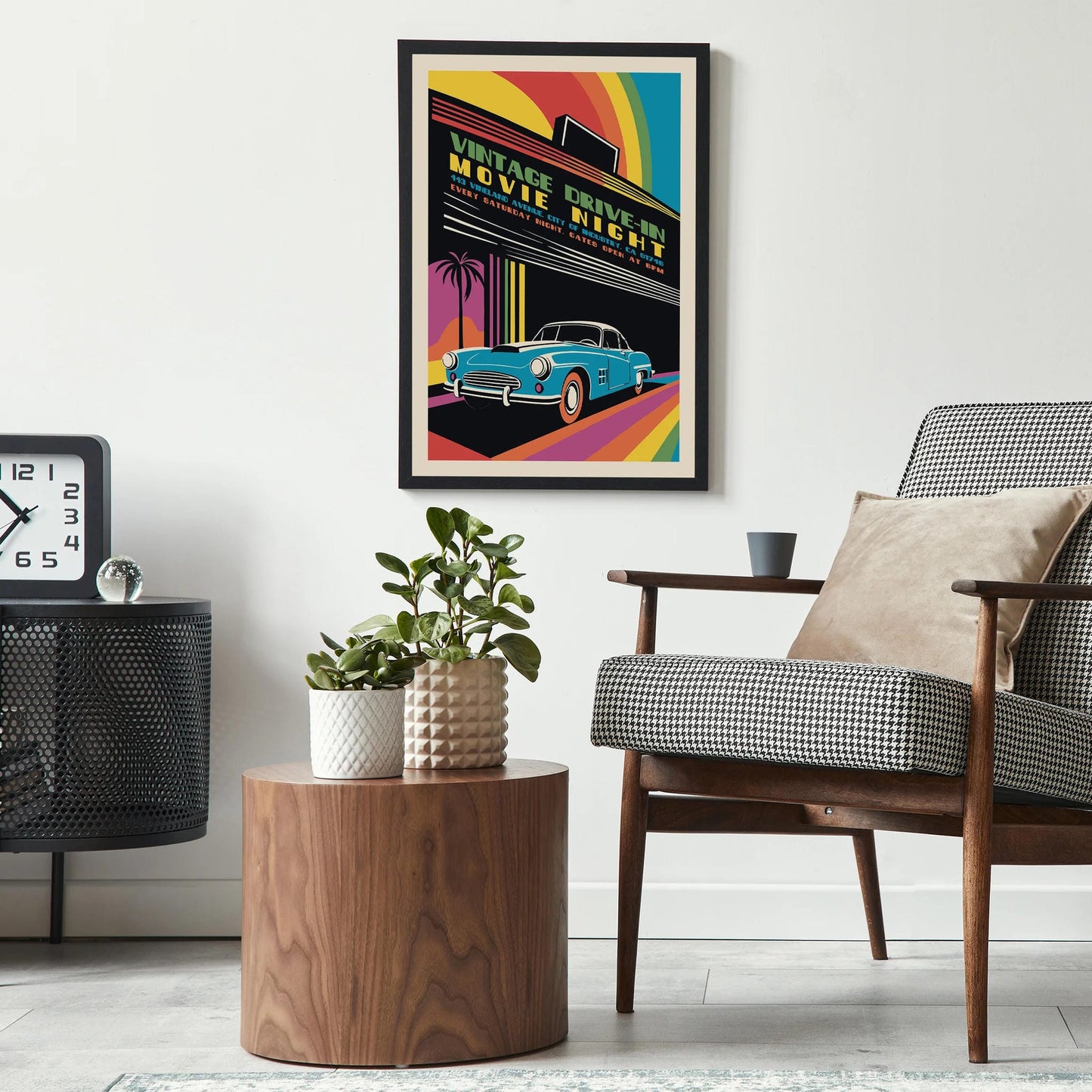 Retro Drive-In Movie Night Poster