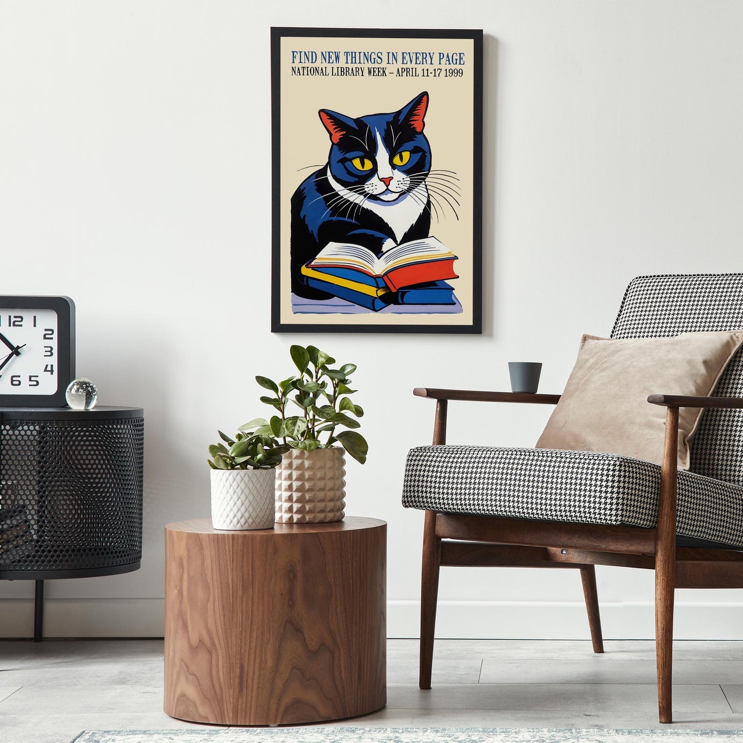Reading Cat Poster