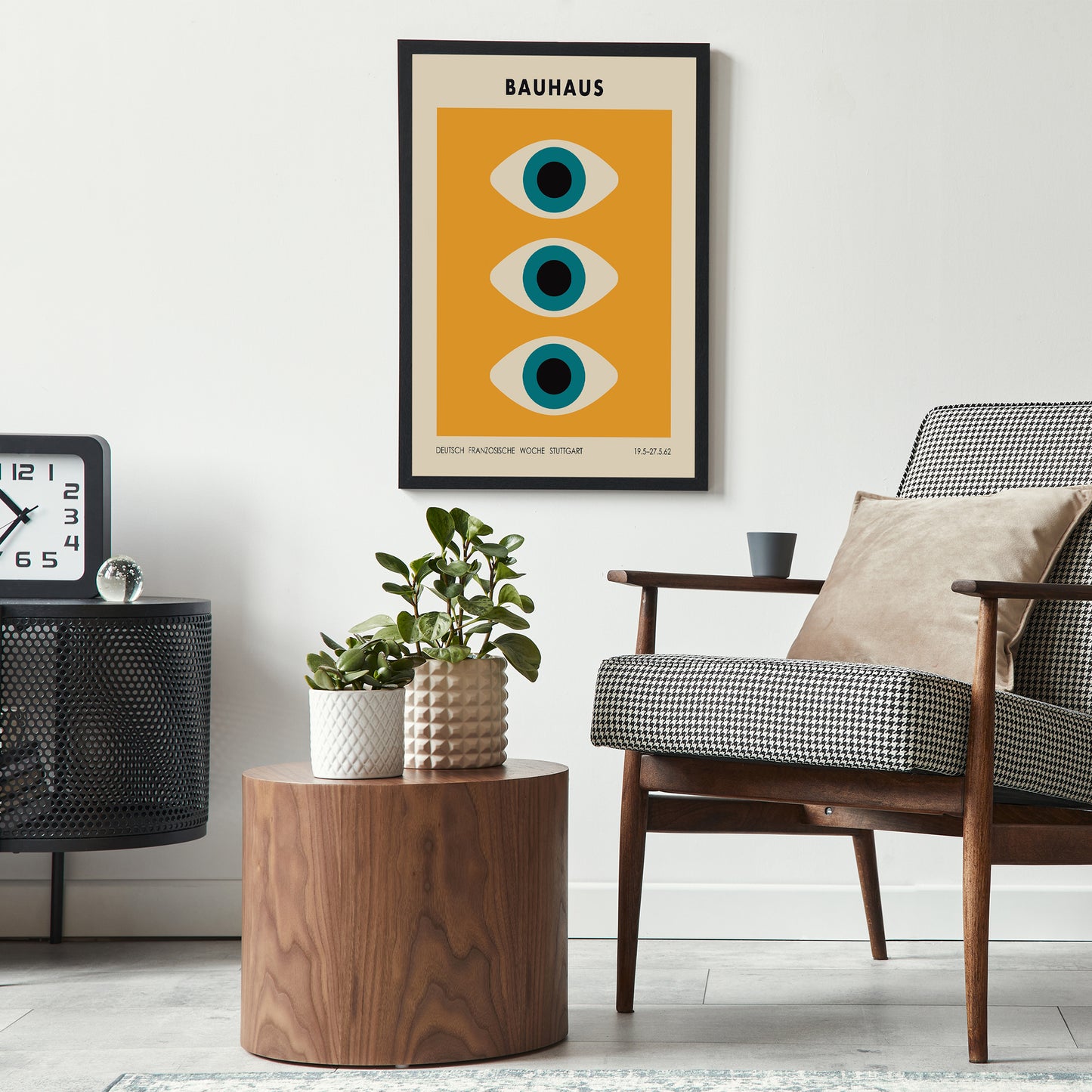 Bauhaus Eyes - Yellow Retro Poster