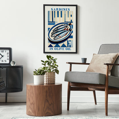 Sardines in Olive Oil Retro Wall Art