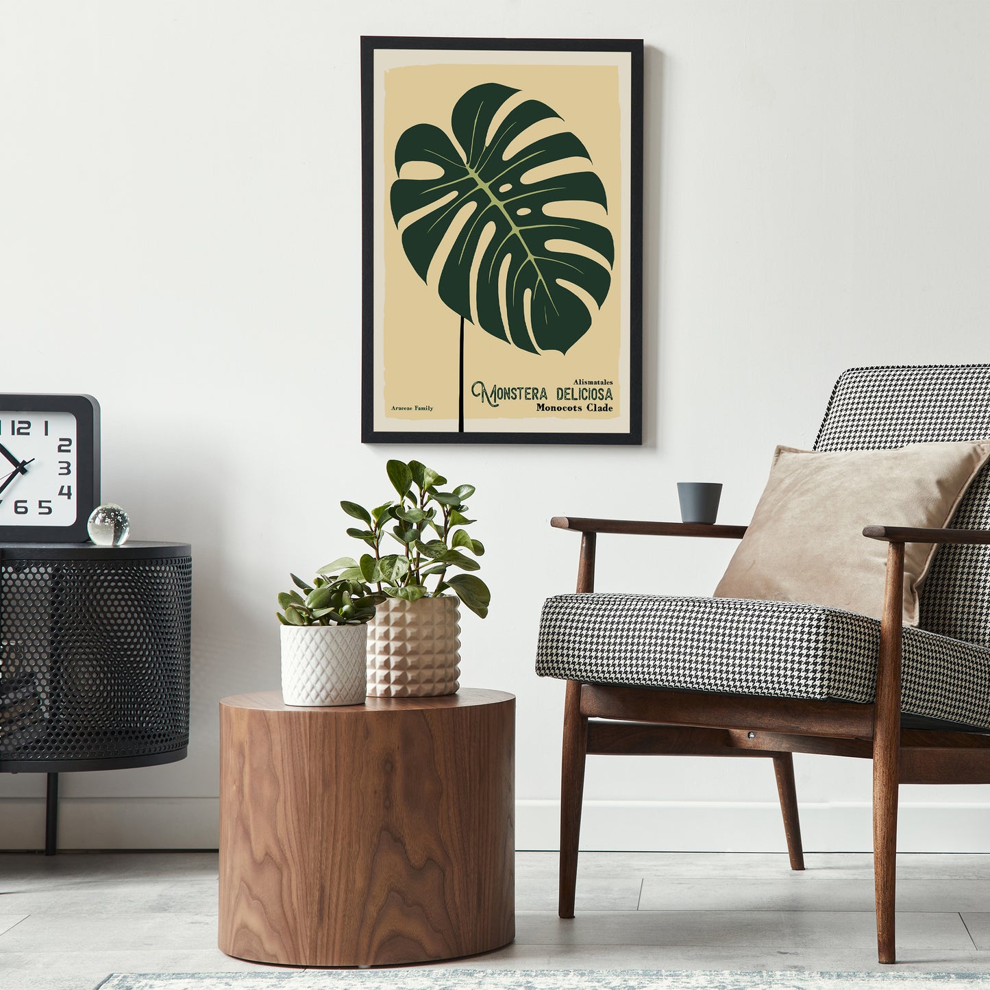 Monstera Deliciosa Retro Wall Art Print