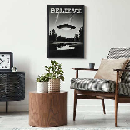 BELIEVE - Vintage UFO Poster