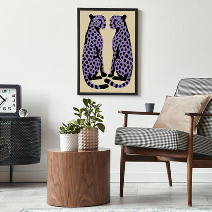 Purple Leopard Poster - Animal Wall Art Print