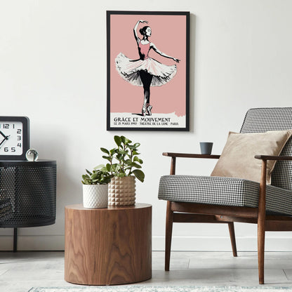 French Ballerina Ballet Poster