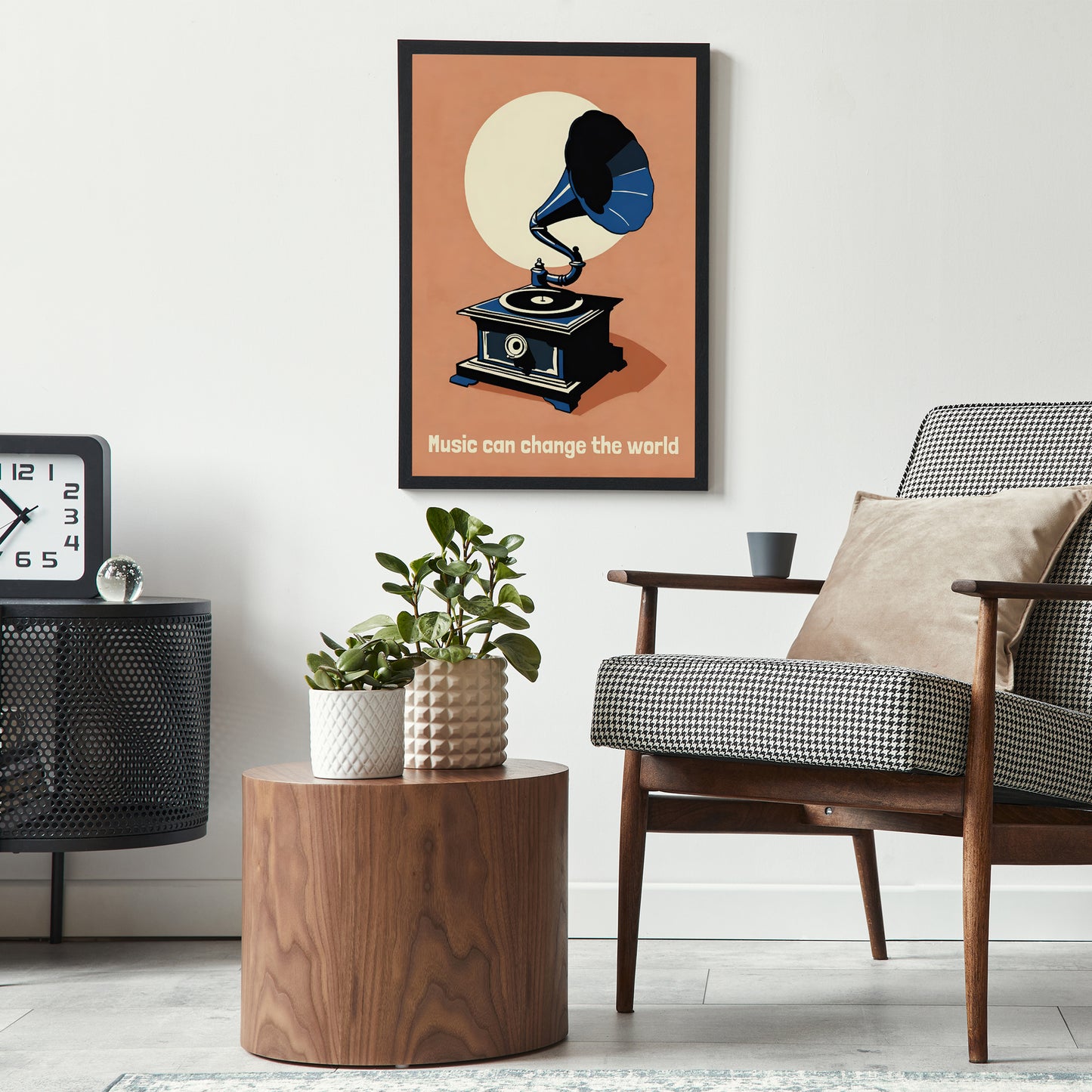 Music Can Change The World - Gramophone Poster