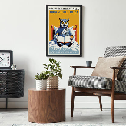 Owl Reading Poster