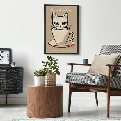 Cats & Coffee Kitchen Poster