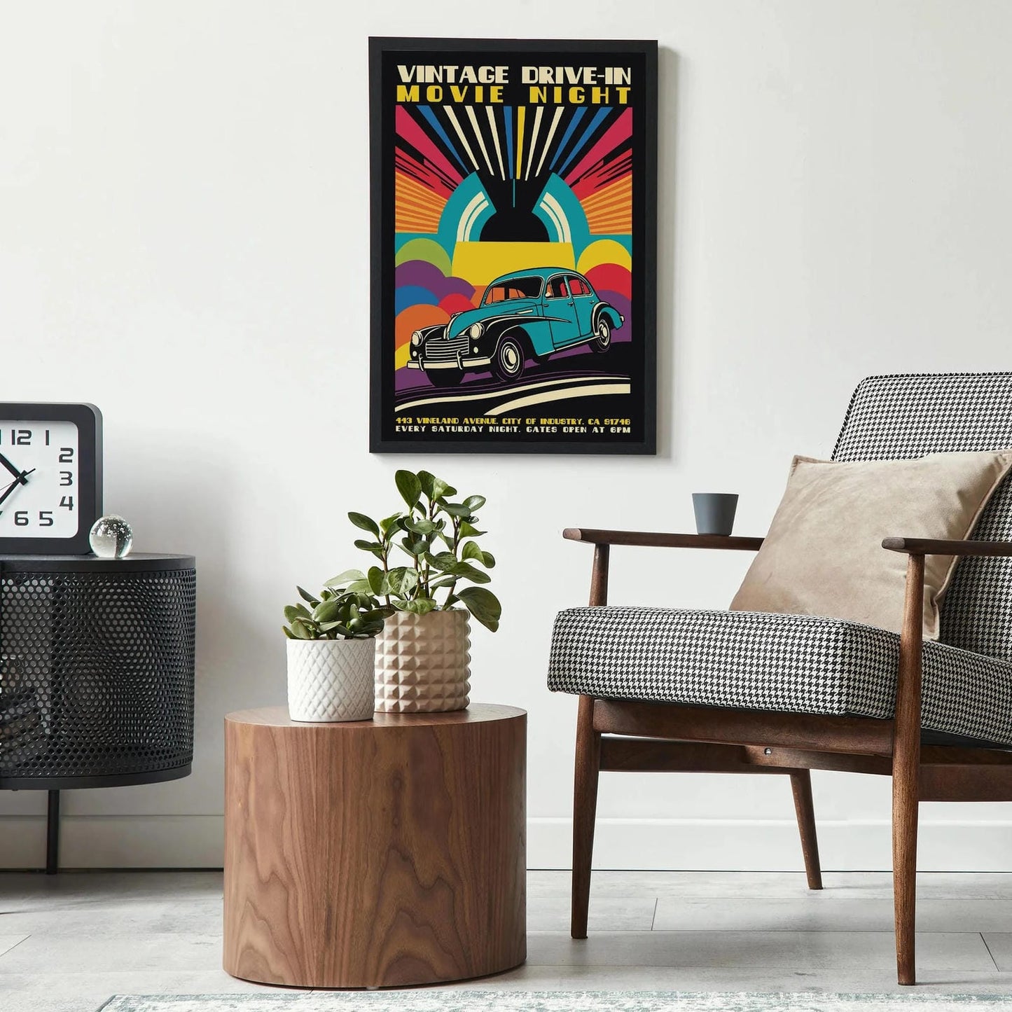 Vintage Drive-In Movie Night Poster