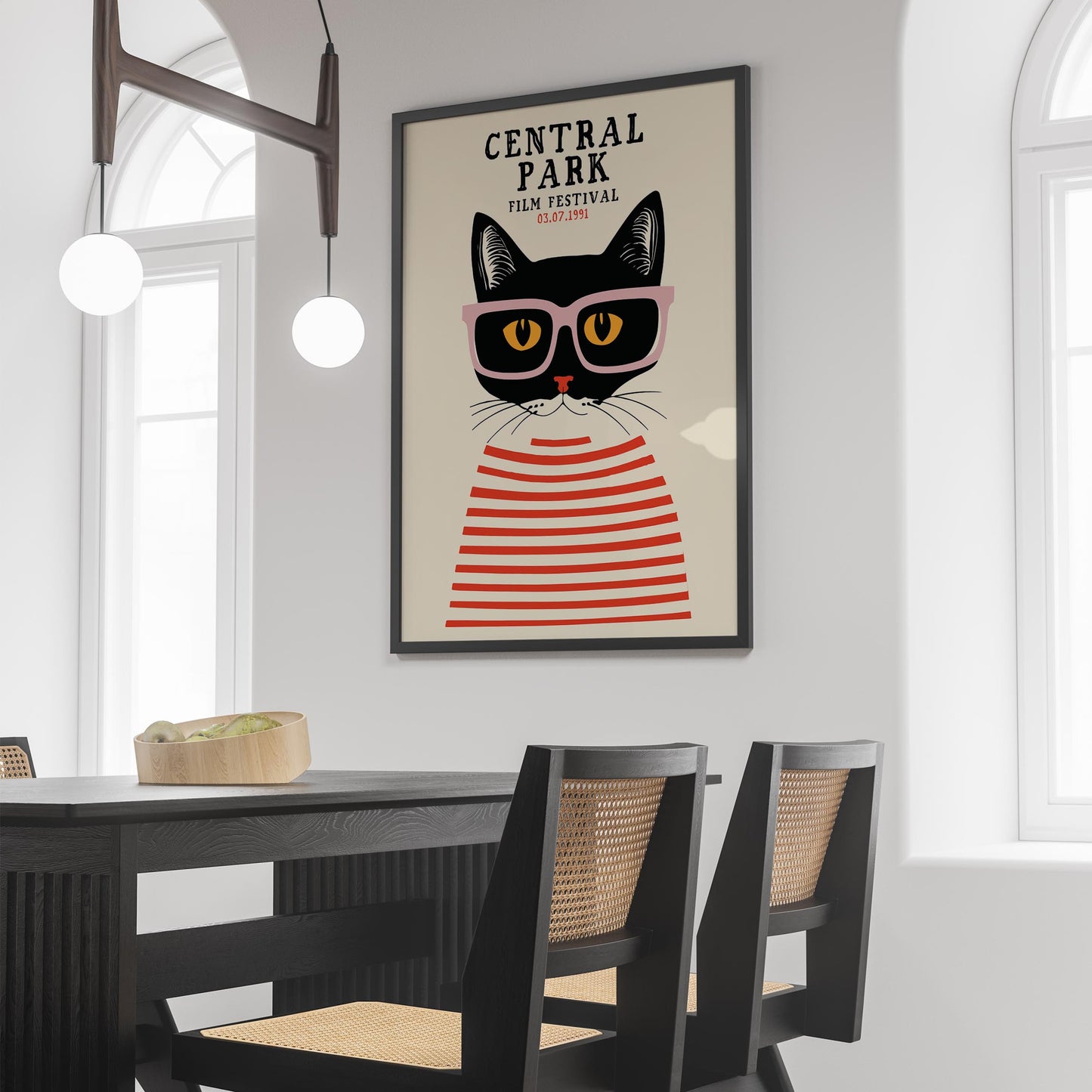 Central Park Film Festival Cat Art Print