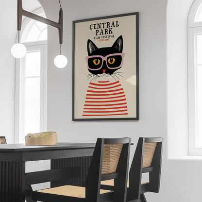 Central Park Film Festival Cat Art Print