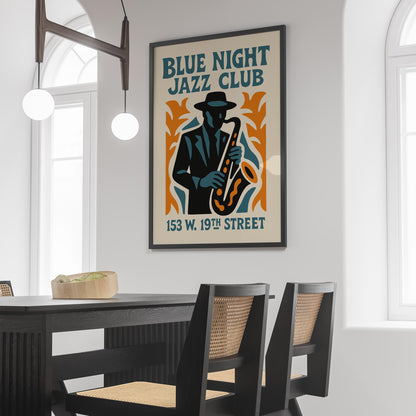 Blue Night Jazz Club Poster Print