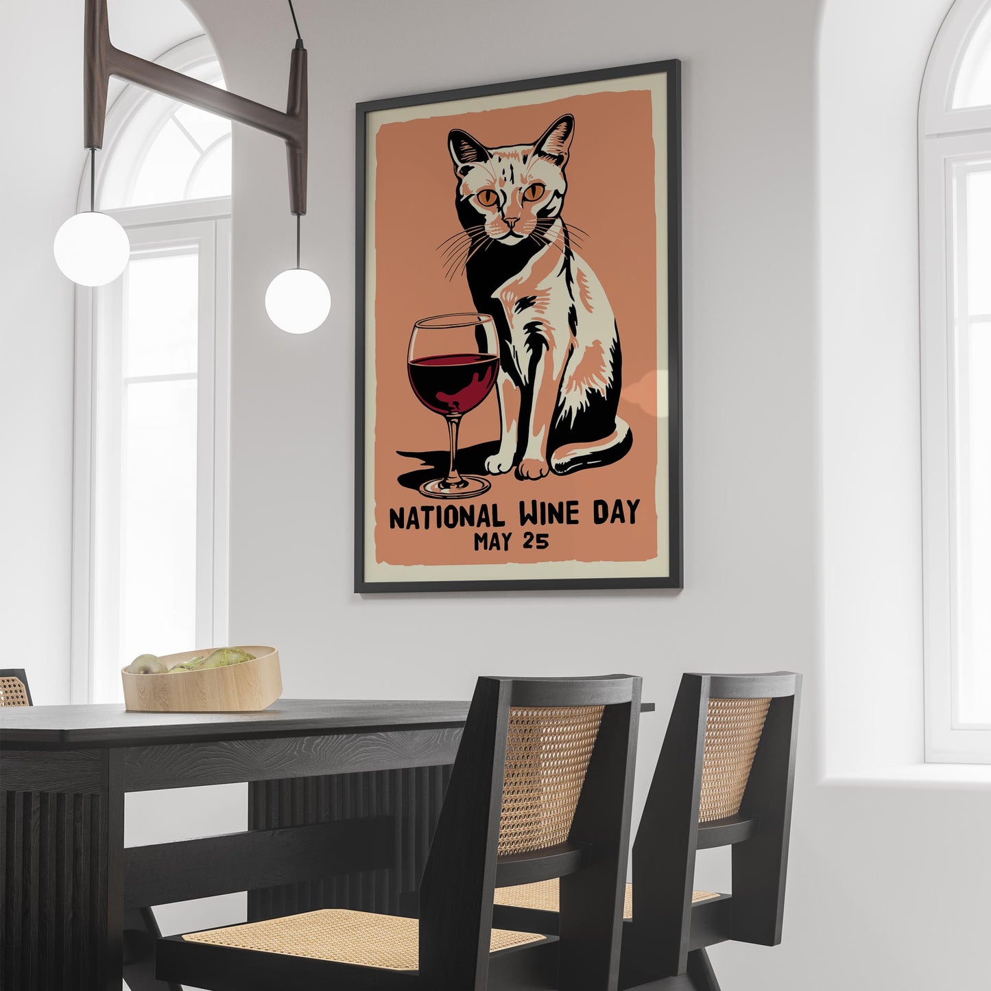 National Wine Day Cat Print
