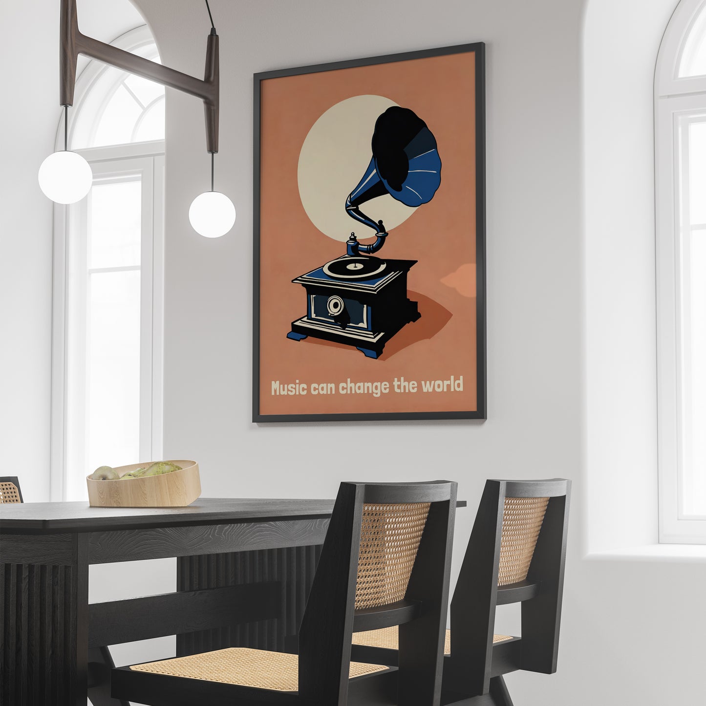 Music Can Change The World - Gramophone Poster