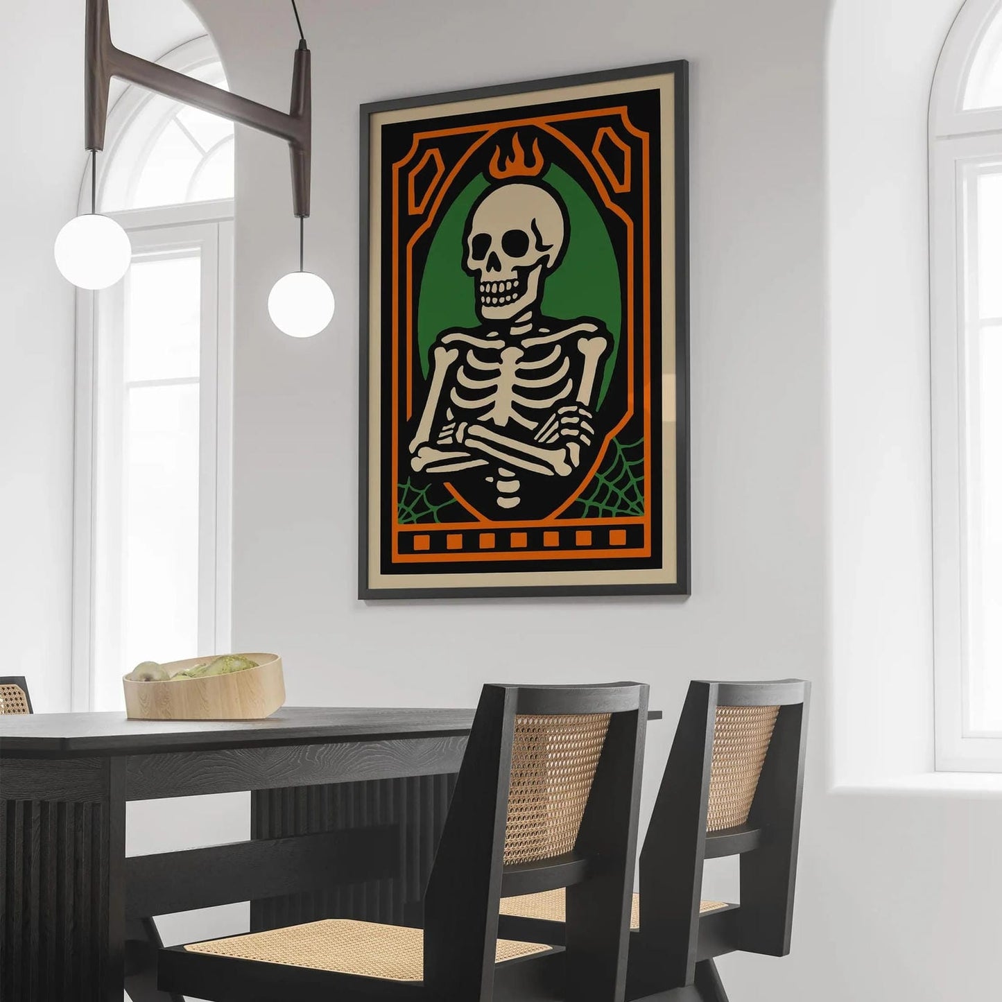 Rockabilly Halloween Skeleton Poster