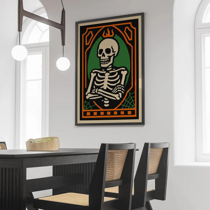 Rockabilly Halloween Skeleton Poster