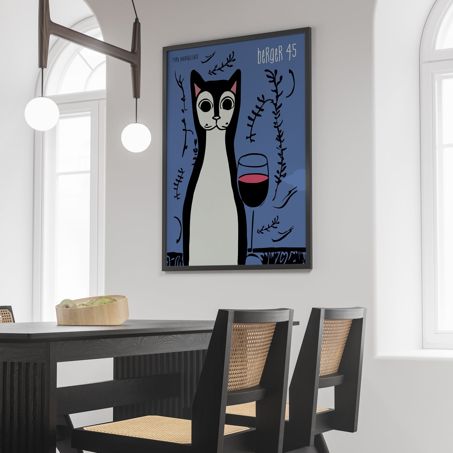 Berger 45 Vintage Wine Cat Poster