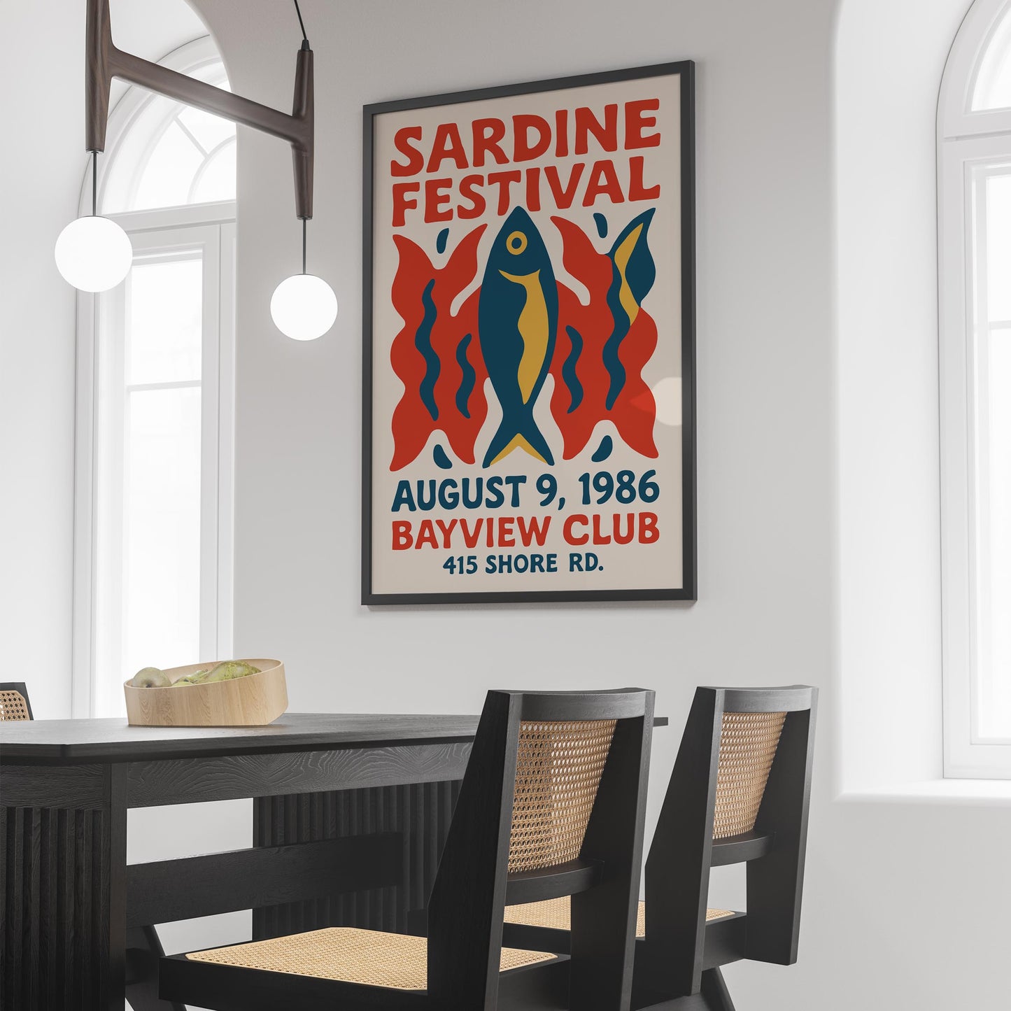 Sardine Festival Retro Poster
