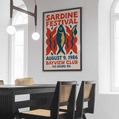 Sardine Festival Retro Poster
