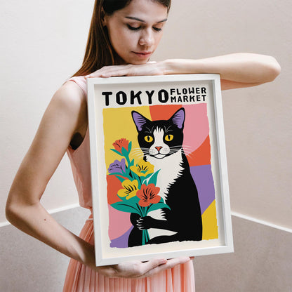 Tokyo Flower Market Cat Print