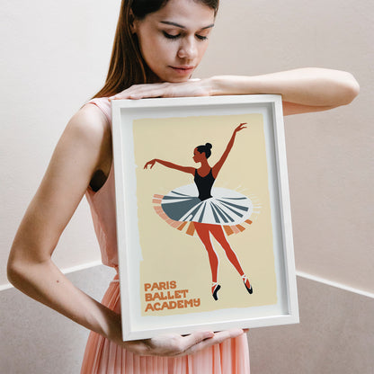 Paris Ballet Academy Retro Art Print