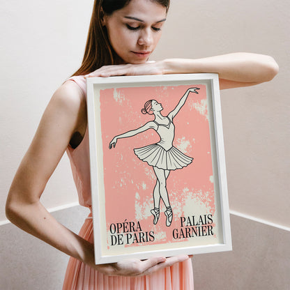 Opera De Paris Retro Ballet Art Print