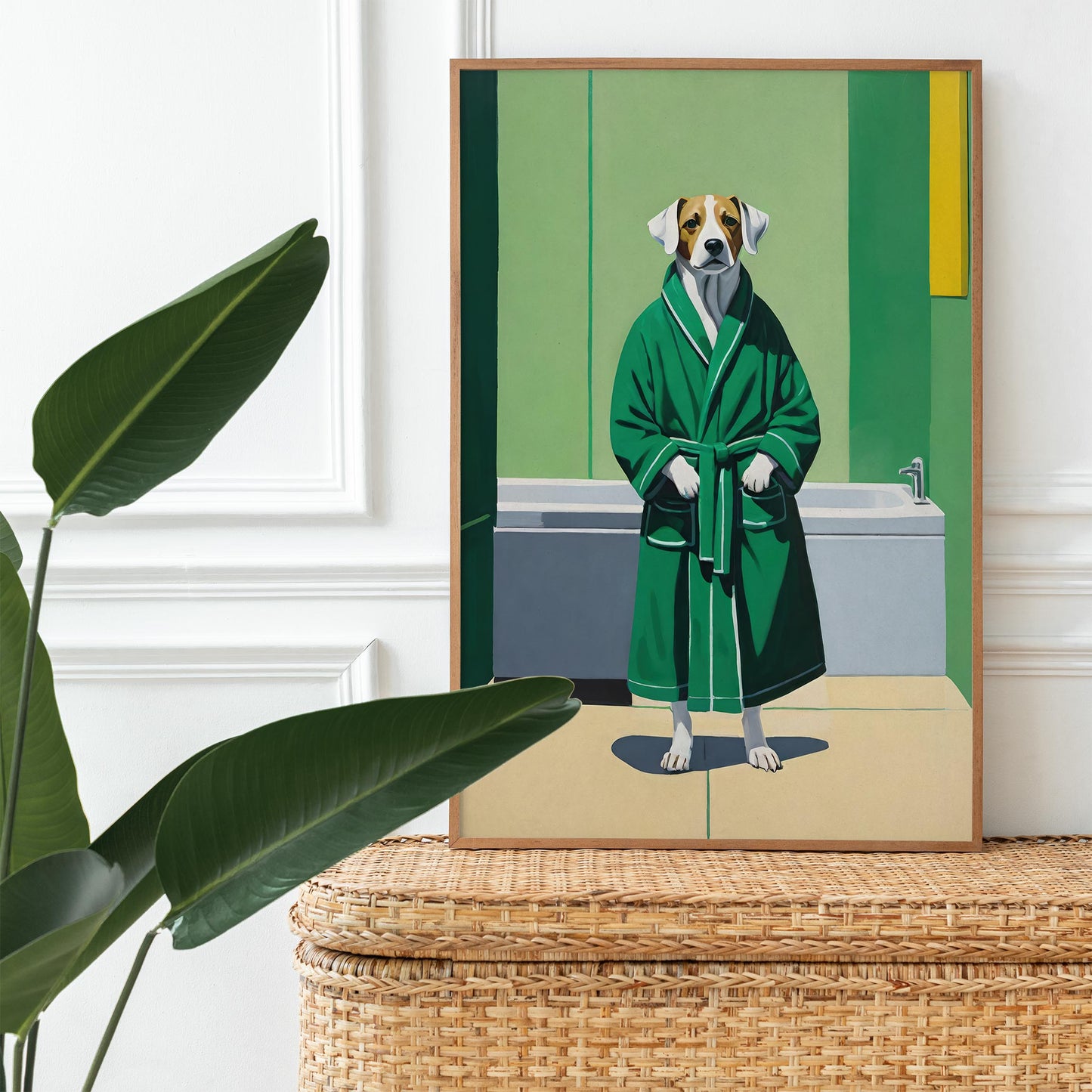 Bathrobe Dog Wall Art