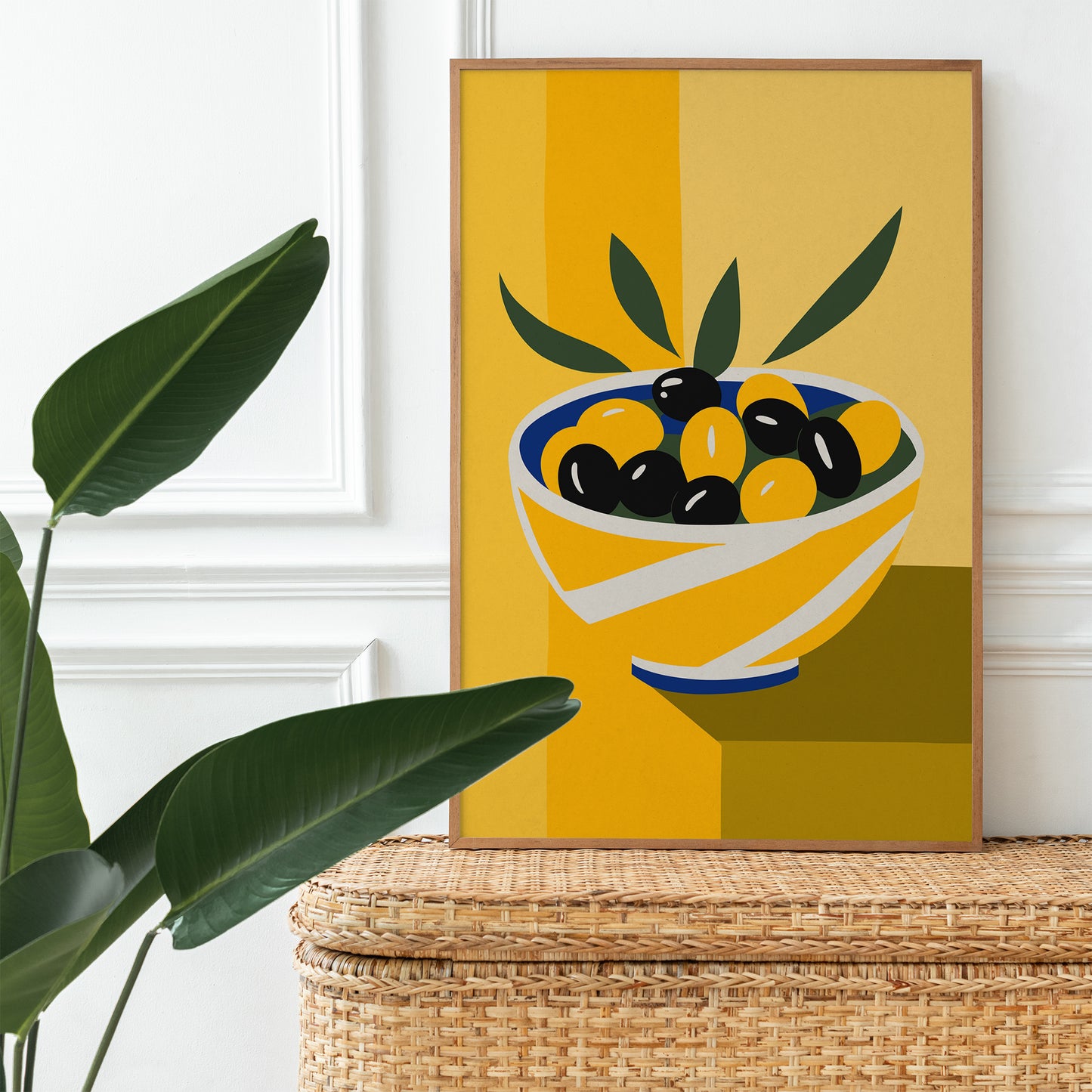 Italian Olives Yellow Wall Art Print