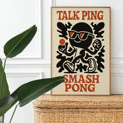 Smash Pong Retro Poster