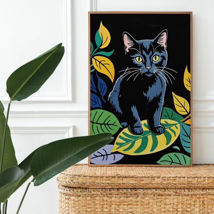 Cute Illustrated Cat Art Print