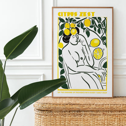 Citrus Zest Vintage Lemon Vibes Poster