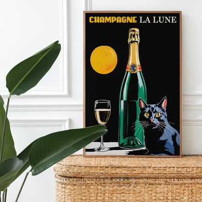 Moonlight Champagne Art Print