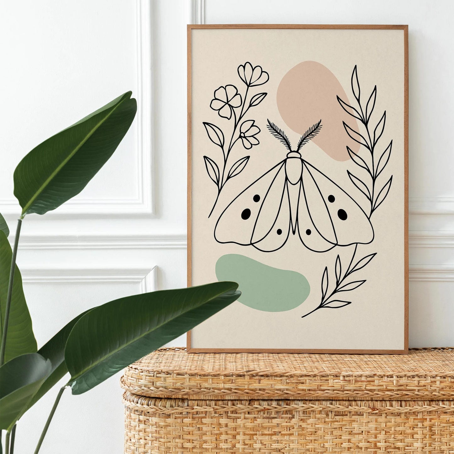 Line Art Moth Poster - Minimalist Design