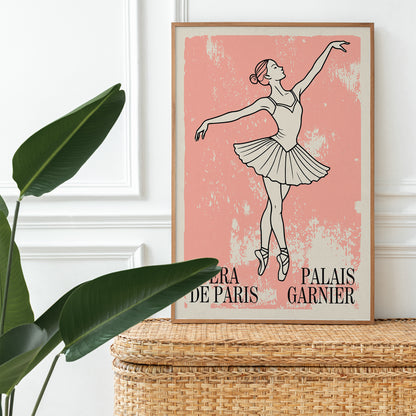 Opera De Paris Retro Ballet Art Print