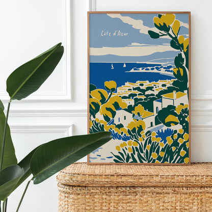 Cote d Azur Travel Artistic Poster