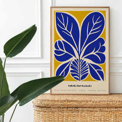 Blue French Botanical Art Poster
