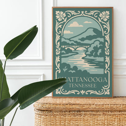 Chattanooga Tennessee Travel Green Poster