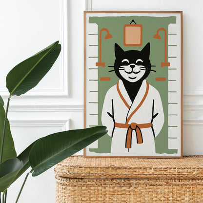 Cat Spa Wall Art Print