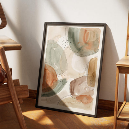 Earthy Tones Watercolor Painted Wall Art Print