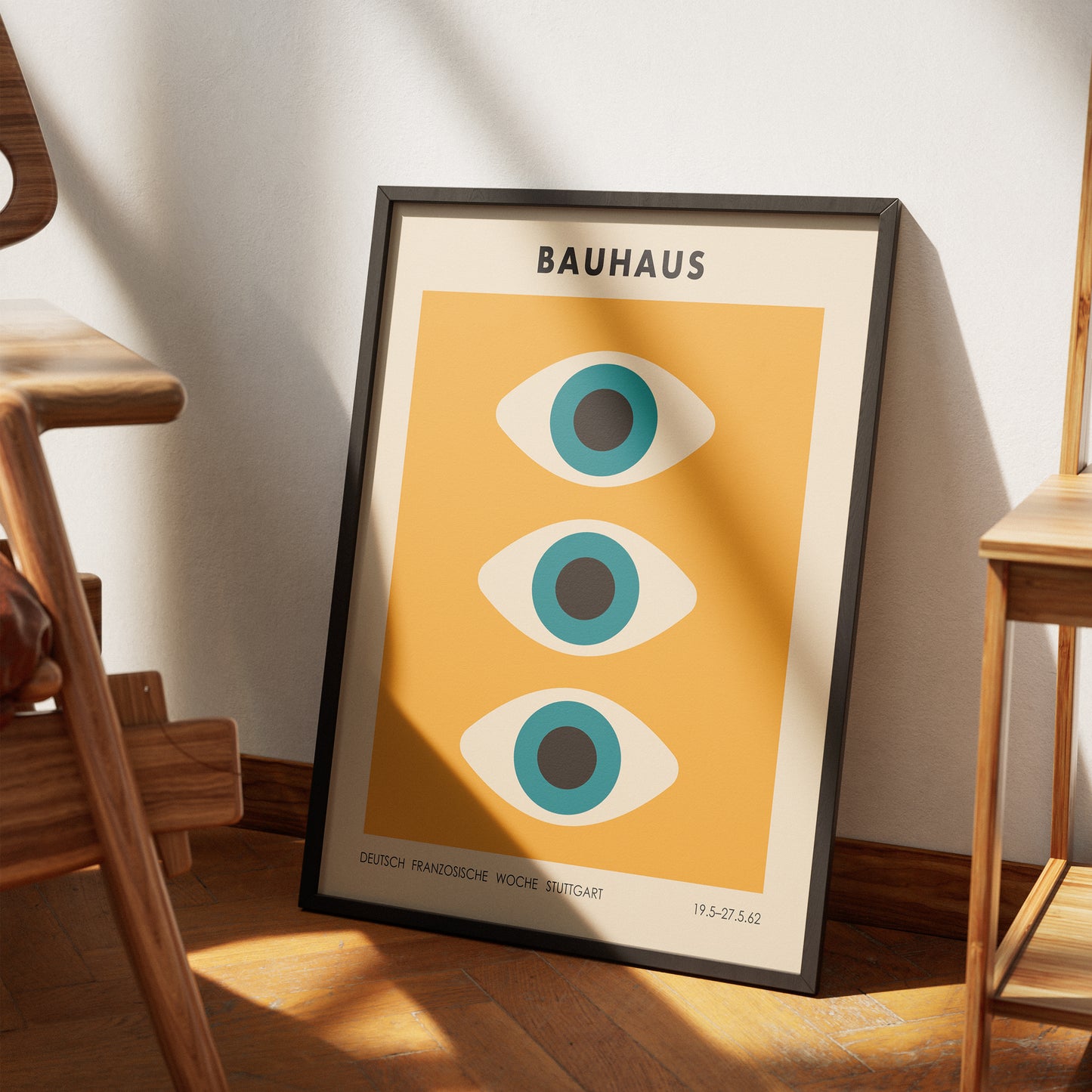 Bauhaus Eyes - Yellow Retro Poster