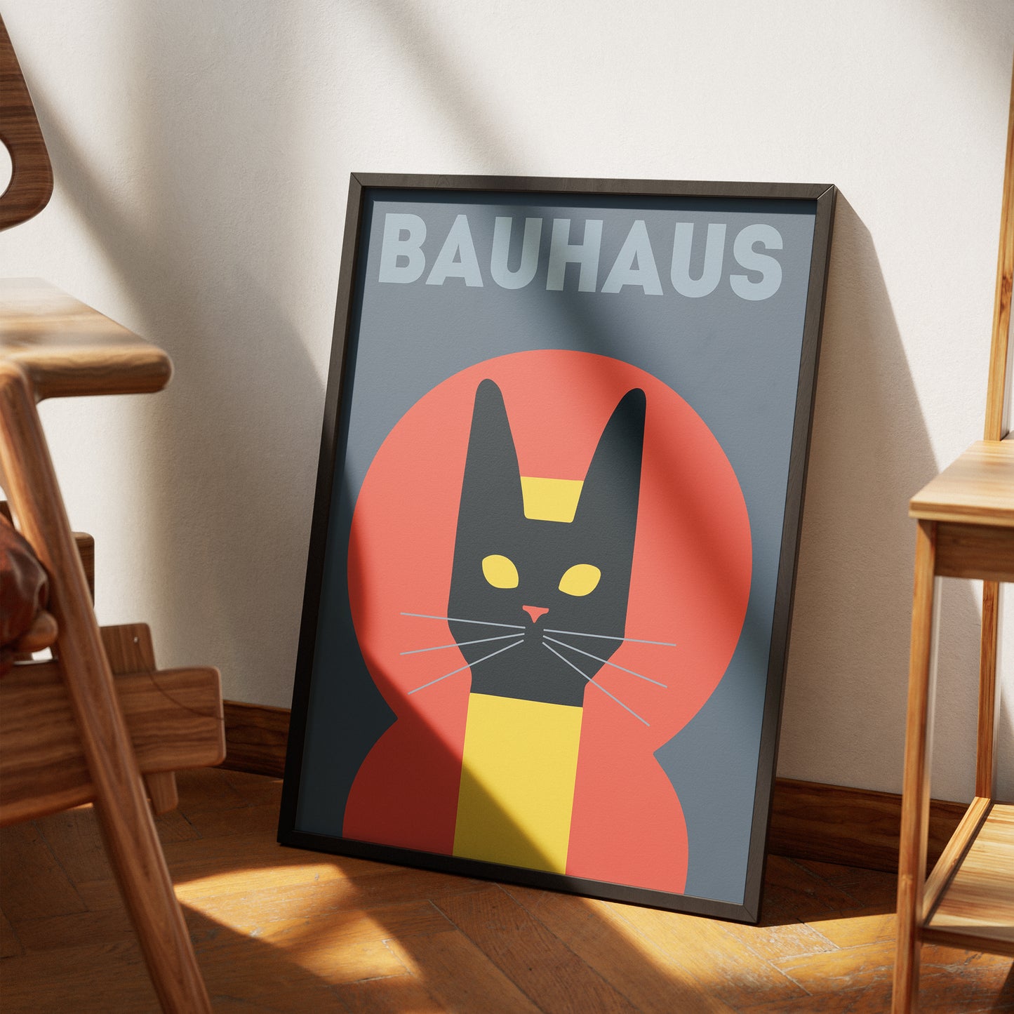 Bauhaus Cat Geometric Print