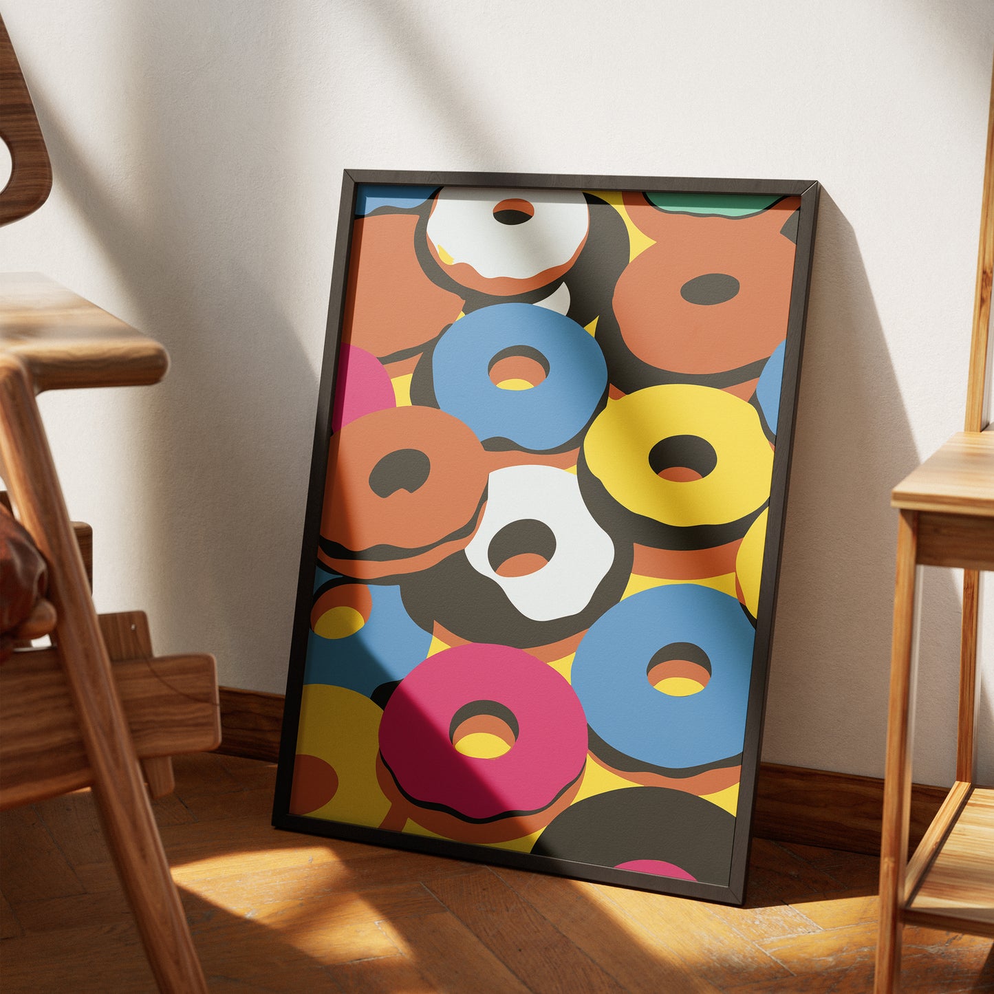 Colorful Donuts Art Poster