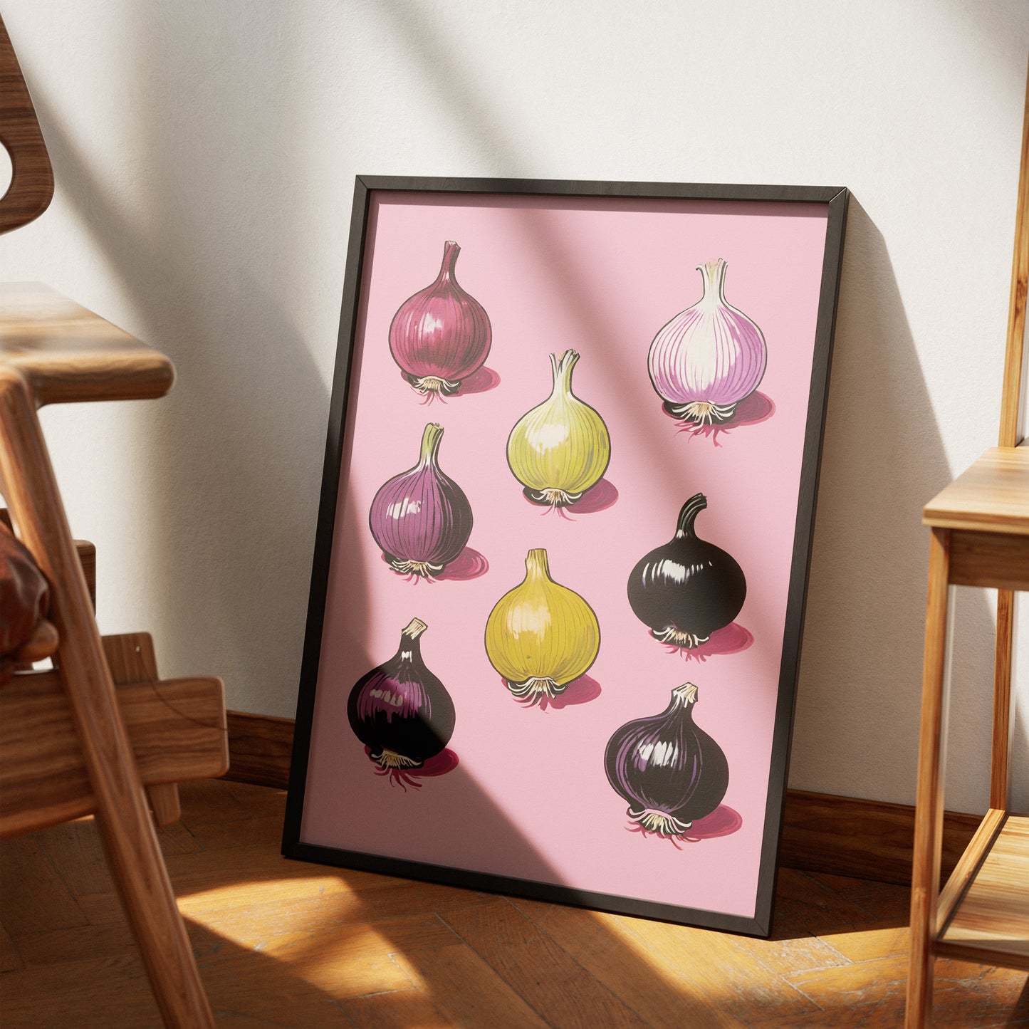 Retro Onions Kitchen Wall Art