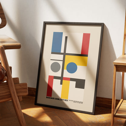 Minimalist Bauhaus Library Wall Art