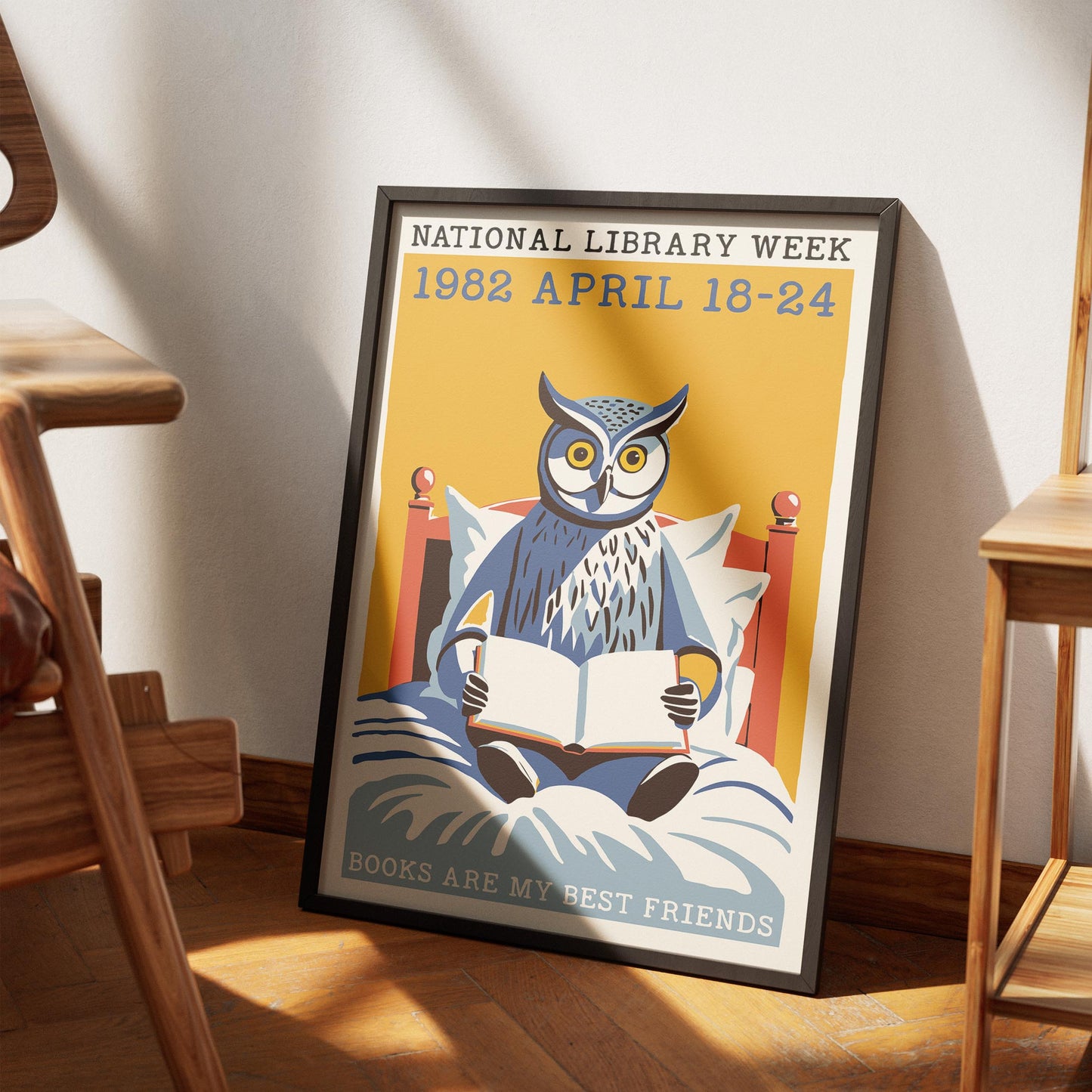 Owl Reading Poster