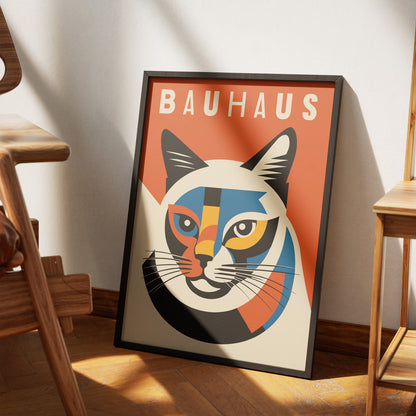 Bauhaus Cat Minimalist Poster