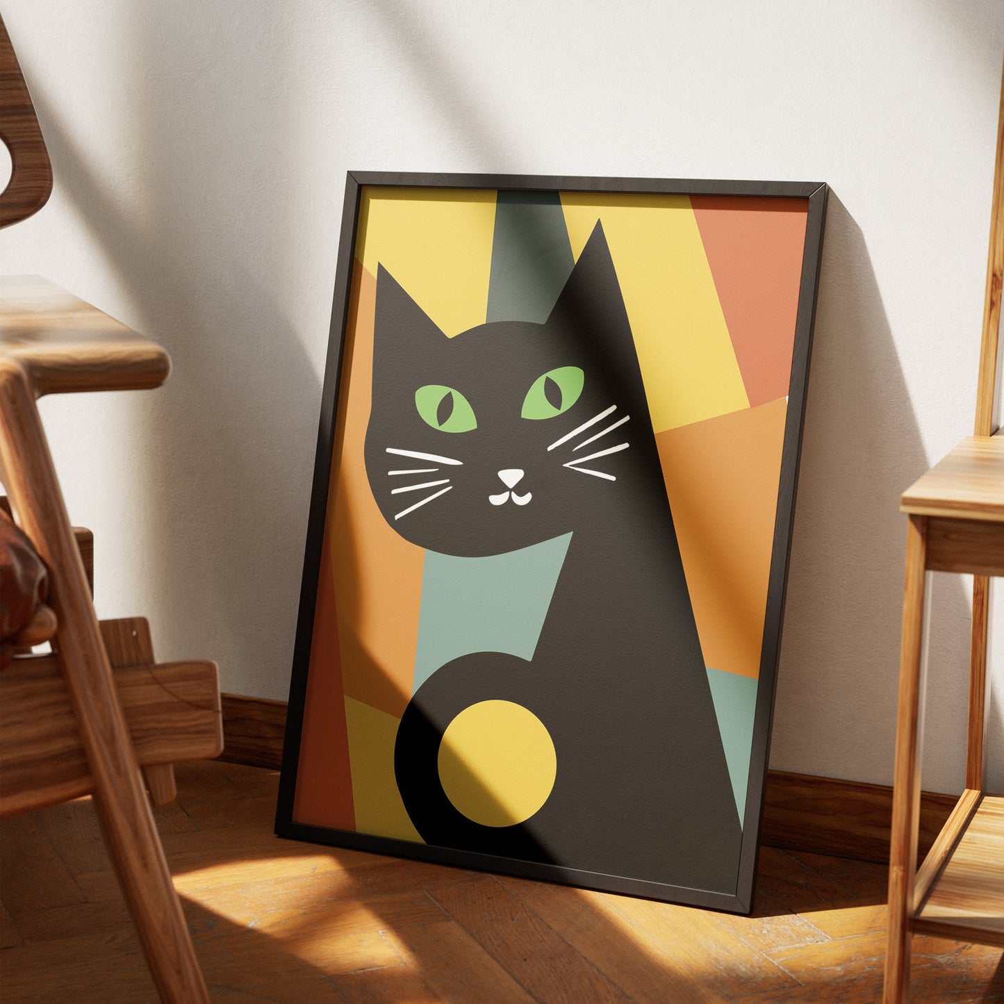 Mid-Century Retro Cat Poster