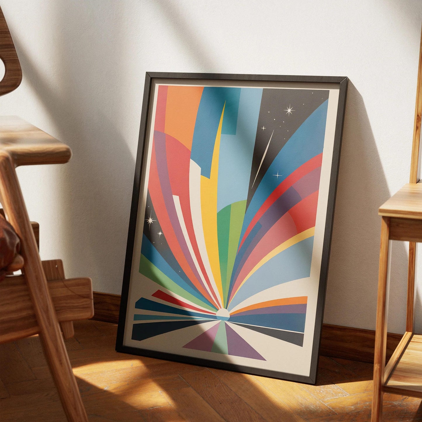 Colorful Retro Space Art Print